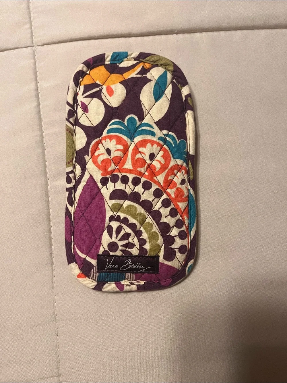 Vera Bradley Quilted Purple Floral Soft Eyeglass Case for Glasses/Sunglasses